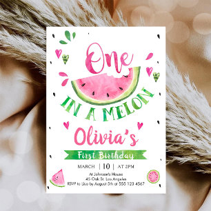 Invitación de cumpleaños número uno de sandía One