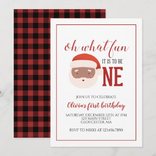 Invitación de cumpleaños número uno de Santa de Na