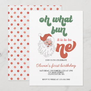 Invitación de cumpleaños número uno de Santa Navid