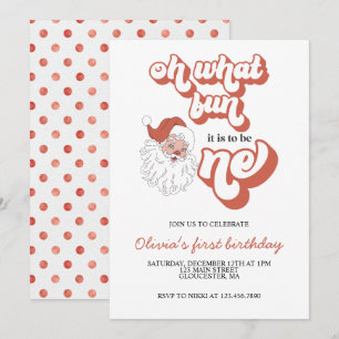 Invitación de cumpleaños número uno de Santa Navid