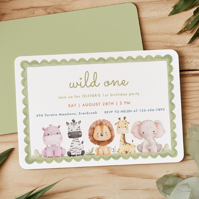 Invitación de cumpleaños número uno de Scalloped W (Subido por el creador)