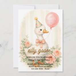 Invitación de cumpleaños número uno de Silly Goose