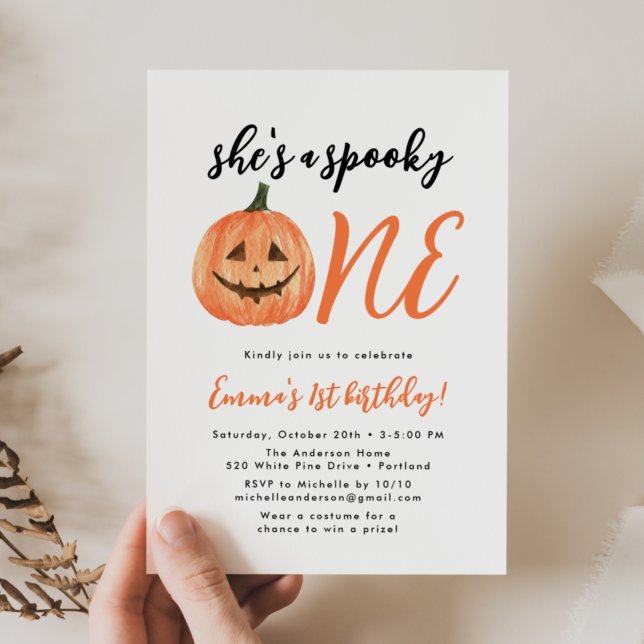 Invitación de cumpleaños número uno de Spooky One (Subido por el creador)