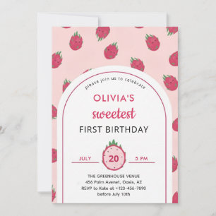 Invitación de cumpleaños número uno de Sweet Drago