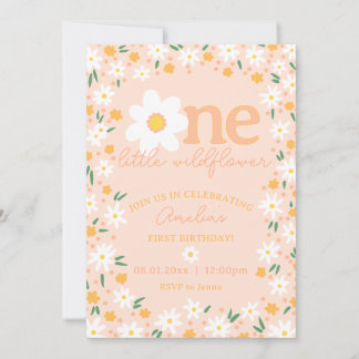 Invitación de cumpleaños número uno de una pequeña