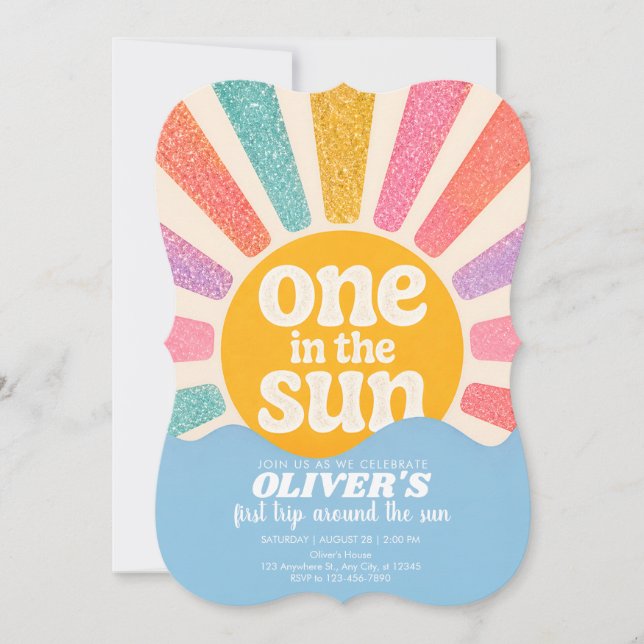 Invitación de cumpleaños número uno de verano en l (Anverso)