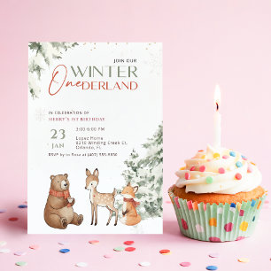 Invitación de cumpleaños número uno de Watercolor 