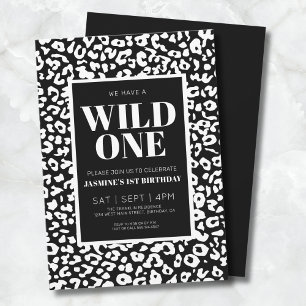 Invitación de cumpleaños número uno de Wild One Sa