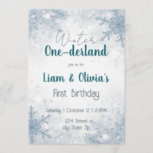 Invitación de cumpleaños número uno de Winter ONE-