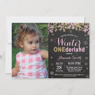 Invitación de cumpleaños número uno de Winter Oned