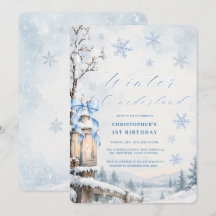 Invitación de cumpleaños número uno de Winter Oned