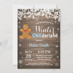 Invitación de cumpleaños número uno de Winter Oned