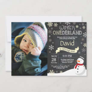 Invitación de cumpleaños número uno de Winter Oned