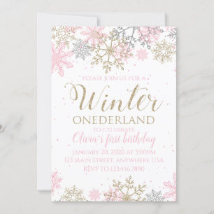 Invitación de cumpleaños número uno de Winter Oned