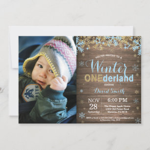 Invitación de cumpleaños número uno de Winter Oned