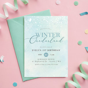 Invitación de cumpleaños número uno de Winter Oned