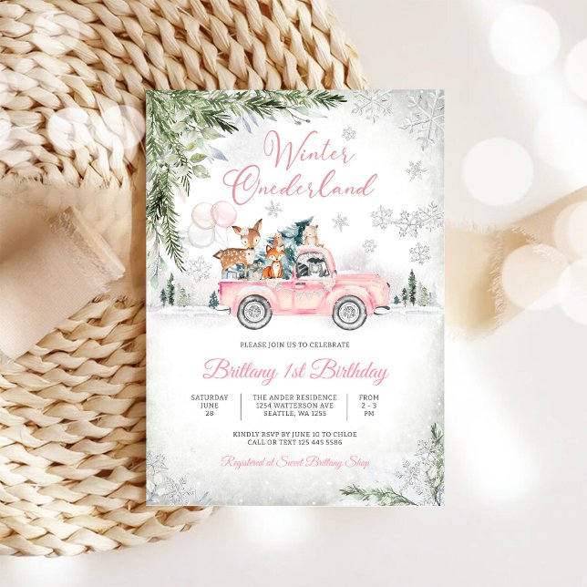 Invitación de cumpleaños número uno de Winter Oned (Subido por el creador)