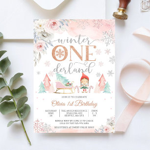 Invitación de cumpleaños número uno de Winter ONEd