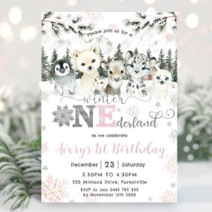 Invitación de cumpleaños número uno de Winter Oned