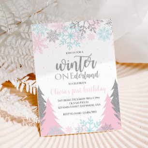 Invitación de cumpleaños número uno de Winter Oned