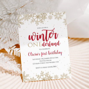 Invitación de cumpleaños número uno de Winter Oned