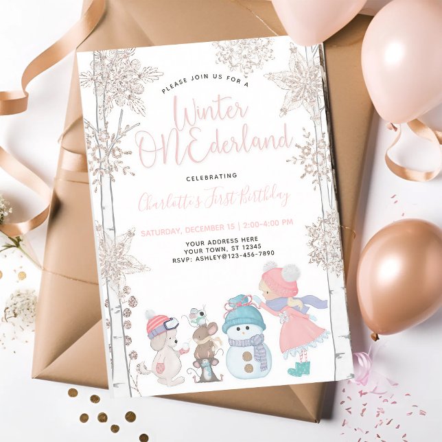 Invitación de cumpleaños número uno de Winter ONEd (Subido por el creador)