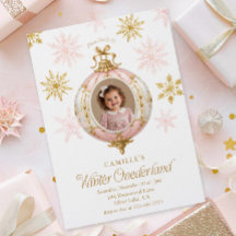 Invitación de cumpleaños número uno de Winter ONEd