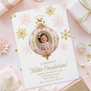 Invitación de cumpleaños número uno de Winter ONEd