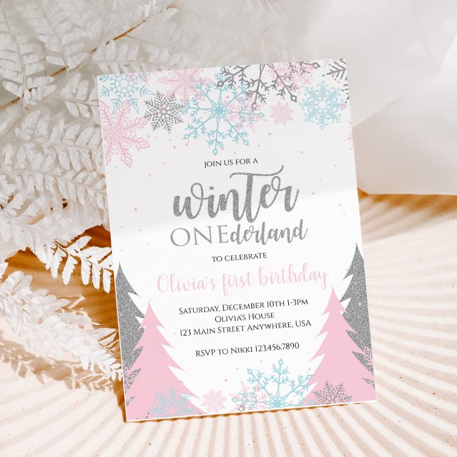 Invitación de cumpleaños número uno de Winter Oned (Subido por el creador)