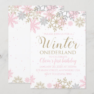 Invitación de cumpleaños número uno de Winter Oned