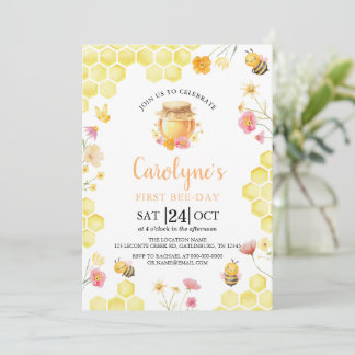 Invitación de cumpleaños número uno día de la prim