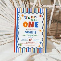 Invitación de cumpleaños número uno divertida para