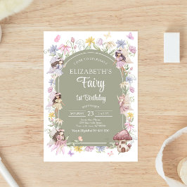 Invitación de cumpleaños número uno floral de niña