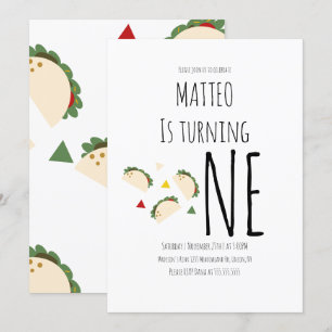 Invitación de cumpleaños número uno grande de Taco