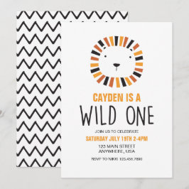 Invitación de cumpleaños número uno León Salvaje