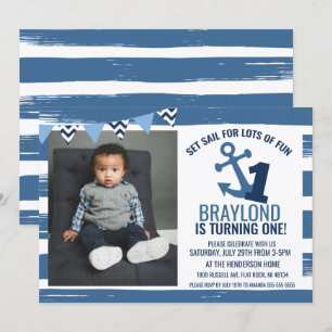 Invitación de cumpleaños número uno náutico