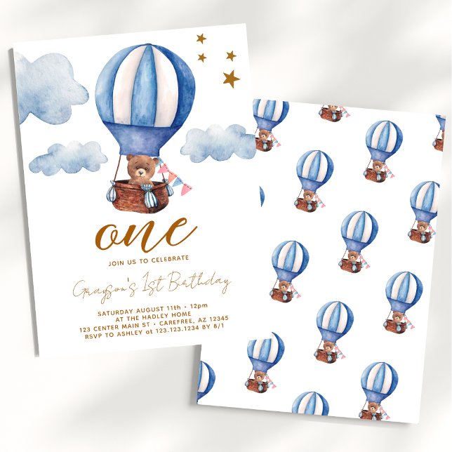 Invitación de cumpleaños número uno para niño de o (Subido por el creador)