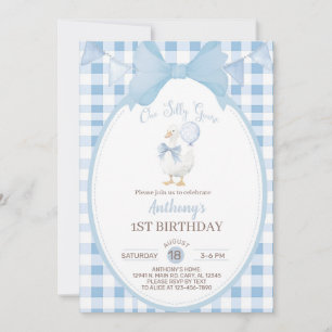 Invitación de cumpleaños número uno para niño, gan