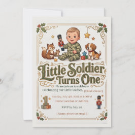 Invitación de Cumpleaños Número Uno para Pequeño S