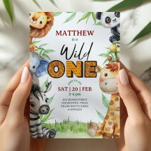 Invitación de cumpleaños número uno para Safari de