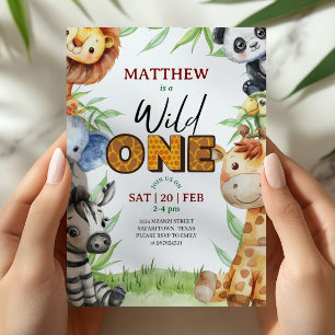 Invitación de cumpleaños número uno para Safari de