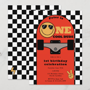 Invitación de cumpleaños número uno para un tipo g