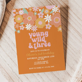Invitación de cumpleaños número uno Retro Joven Sa