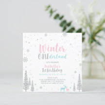 Invitación de cumpleaños número uno Silver Winter
