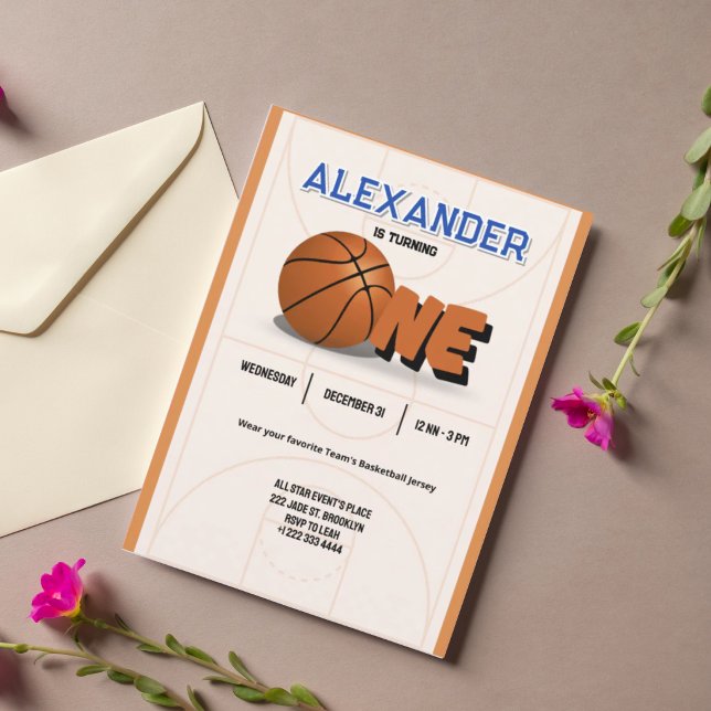 Invitación de cumpleaños número uno Slam Dunk (Subido por el creador)