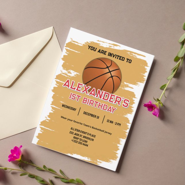 Invitación de cumpleaños número uno Slam Dunk (Subido por el creador)