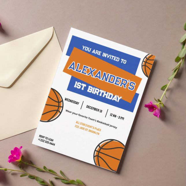 Invitación de cumpleaños número uno Slam Dunk (Subido por el creador)