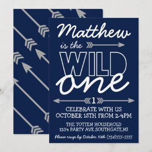 Invitación de cumpleaños número uno Wild One