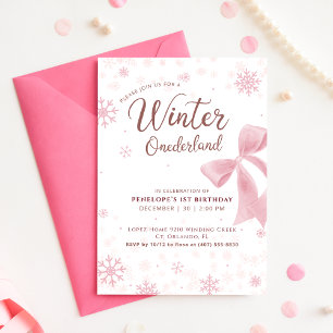 Invitación de cumpleaños número uno Winter Onederl
