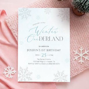 Invitación de cumpleaños número uno Winter Onederl